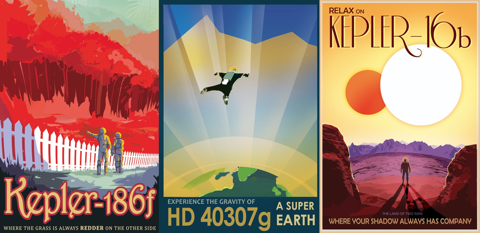 Retro NASA Travel Posters Invite You to Real Alien Worlds
